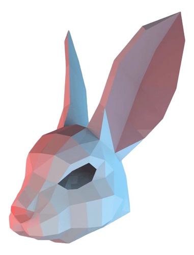 Máscara Conejo Para Armar Papercraft Papiroflexia 