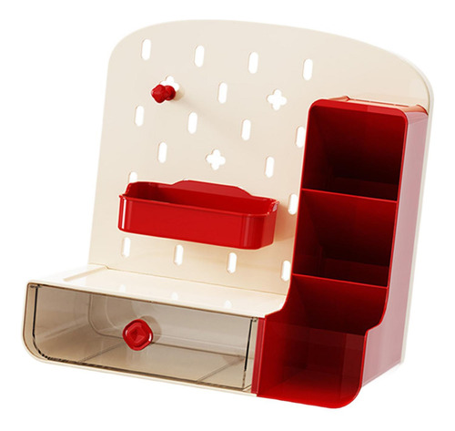 Organizador De Tablero De Clavija De Escritorio Beis Rojo