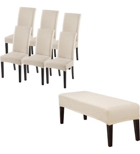 Juego De 6 Fundas Elásticas Y Lavables Para Silla De Comedor
