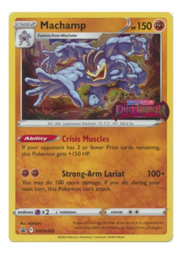 Carta Pokemon Machamp Swsh243 Holo Rara Promocional