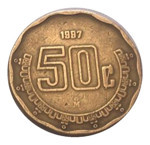 Moneda 50 Centavos  Mexicanos Con Defecto En Fecha -87