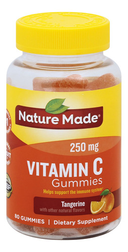 Vitamina C 250mg 80 Gomitas Sabor A Mandarina Por Nature