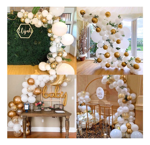 Juego De Globos Para Decoraciones De Fiesta, Kit De Globos Dorado Paquete De Globos