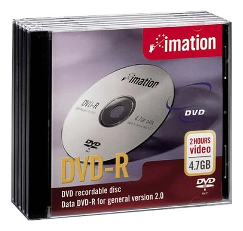 Disco Grabable Dvd-r Imation 8x 4.7gb 5 Unidades Caja Indiv