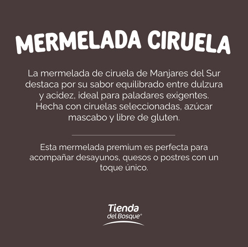 Mermelada De Ciruela Manjares Del Sur 295gr