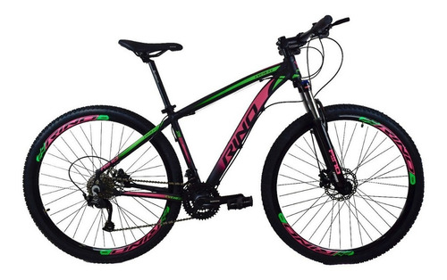 Bicicleta Aro 29 Rino Everest Color Alivio - 27v - 7.0 Cor Pink/verde Tamanho Do Quadro 17