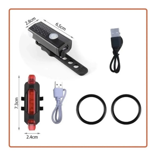 Imagen 3 de 8 de Kit Luces Bici - Trasera Y Delantera Carga Usb- Full Salas
