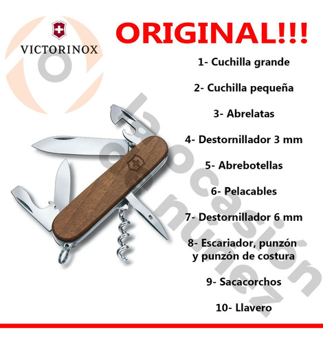 Imagen 3 de 7 de Cortaplumas Victorinox Navaja Spartan Suiza 10 Usos Original
