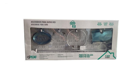 Kit De Accesorios Para Baño Metalico Acero Inox 5pc Unika Pg