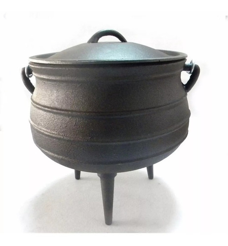 Olla De Hierro Fundido Fundición 3 Patas Y Tapa 5 Lts