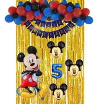 Comprar Pack De Globos Festejo De Mickey Mouse + Cortina Y Banderín Mickey Mouse Nro. 5