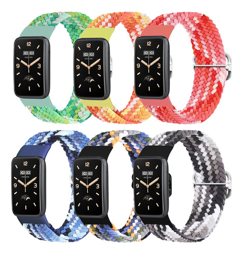 6pack Correas De Nylon Para Xiaomi Mi Band 7 Pro Ajustable