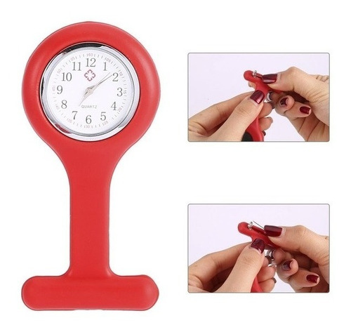 Imagen 3 de 4 de Reloj De Silicona De Enfermería Con Broche O Bolsillo