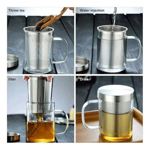 Copo Ao Fogão 500ml Caneca De Vidro Com Fiotro Para Chá