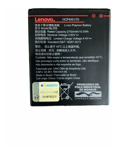 Flex Carga Bateria Lenovo Bl259  K3 Original Nova C/garantia