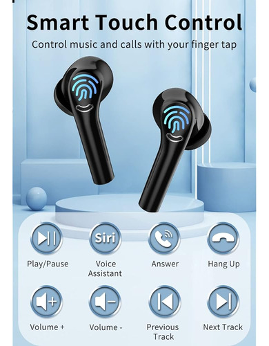 Auriculares Inalámbricos Bluetooth 5.3 Auriculares Intraudit