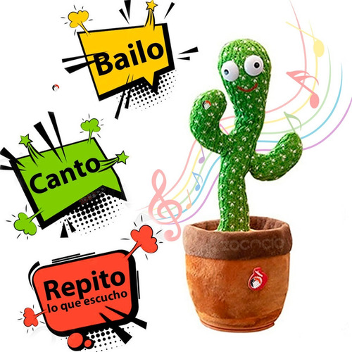 Cactus Bailarín Peluche Parlanchín Repite Canta Baila Alumbr