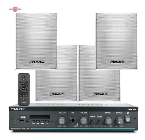 Receiver Som Ambiente Usb Sd Bluetooth + 4 Caixas Ps200 Plus