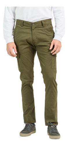 Pantalón Cargo Hombre Brooksfield Slim Fit Gabardina 5511b