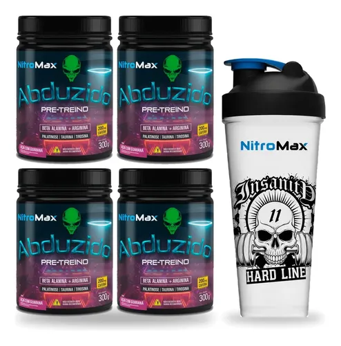 Kit 4x Pre Treino Abduzido 300g + Brinde - Nitromax