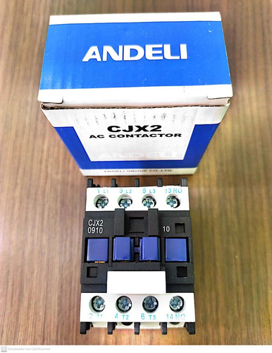 Contactor De 9amp Modelo Cjx2-d0910 Bobina 220v Andeli