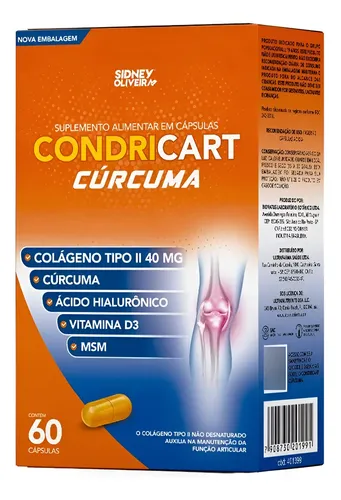 Condricart Cúrcuma 60 Cápsulas Sidney Oliveira Neutro
