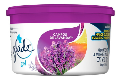 Aromatizador Glade Minigel Campos De Lavanda 70gr 