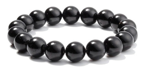 Pulsera Turmalina Negra 10 Mm Energía Reiki Piedra Natural