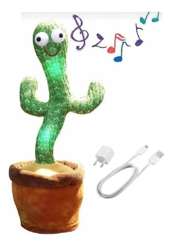 Cactus Bailarín Musical Repite Voz Recargable Interactivo