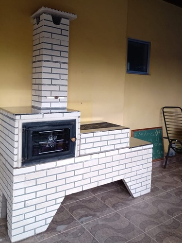 Forno + Fogão A Lenha Pré Moldado Inóx Pintado