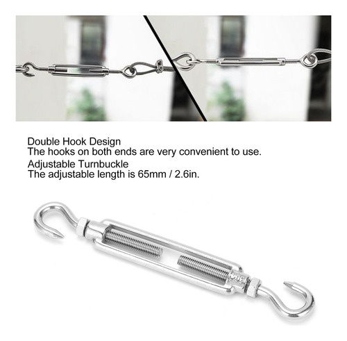 Kit De Herrajes De Acero Inoxidable Con Tensor De Gancho A G