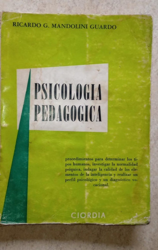 Libro Psicología Pedagógica - Ricardo Mandolini Guardo