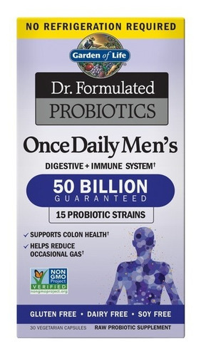 Garden Of Life Probiotics Once Daily Mens 50b 30 Caps Sabor Neutro