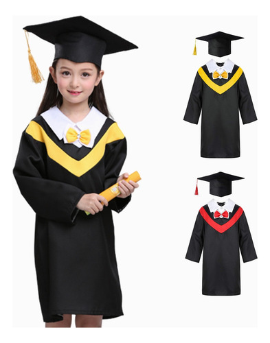 Juego Toga De Graduación De Corbata Infantil + Borla Gorra