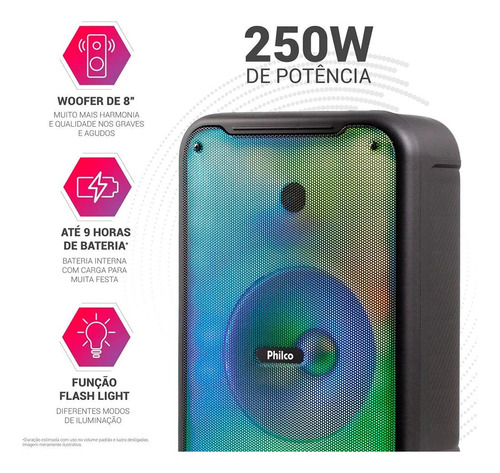 Caixa De Som Amplificada Philco Pcx3800 - Fm/bluet/aux/usb,