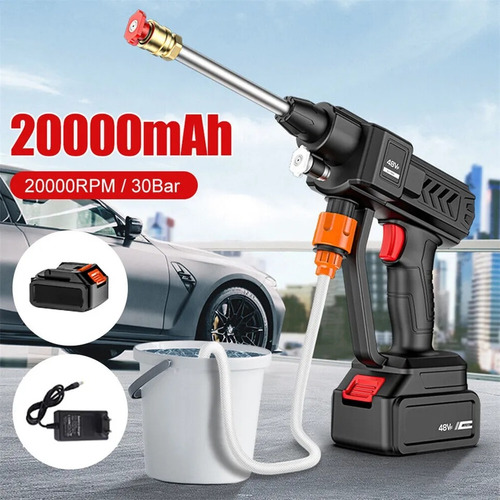 Hidrolavadora Portatil Recargable 48v Para Auto Moto