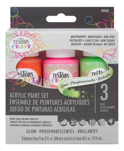 Set De 3 Acrílicos Glow Mate 177 Ml Craft & Hobby