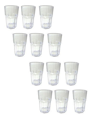 Vaso Acrílico Set X12 410cc Eliplast Pettish Online Vc