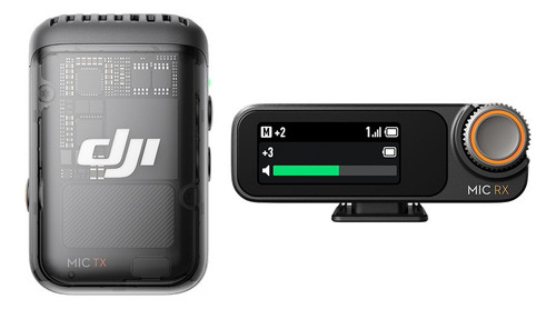 Microfone Dji Mic 2 1 Tx Microfone + 1 Rx Receptor - Dji115 Cor Preto
