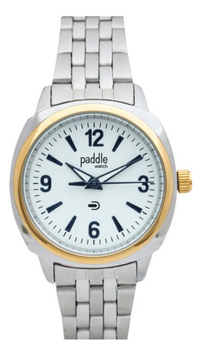 Reloj Paddle Watch Clasico Acero Virola Dorada 28mm P1145