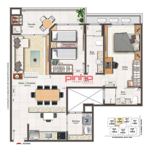 Imagem 18 de 23 de Apartamento Com 3 Dormitórios À Venda, 108 M² Por R$ 785.222,00 - Campinas - São José/sc - Ap0058