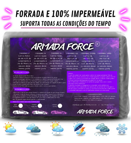 Capa De Cobrir Carro Tiida Hatch Forrada Armada Force
