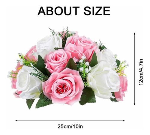 Set 2 Bouquet De Flores Artificiales 15 Tallos Centro D Mesa