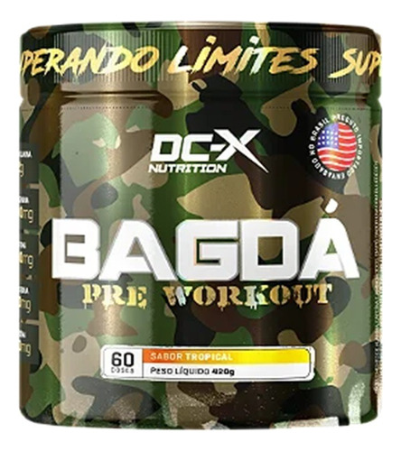 Bagdá Pré Treino 60 Doses 420g Dc-x Nutrition Sabor Tropical