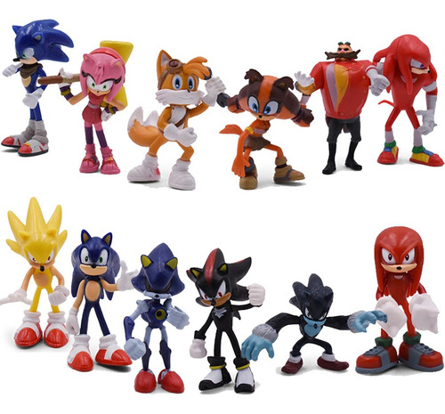 12 Piezas 7 Cm Figuras Sónicas De Juguete Sonic Shadow Tails