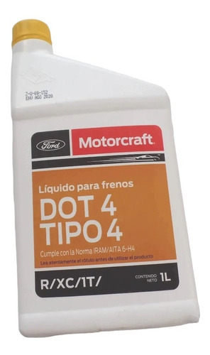 Liquido De Freno Dot 4 Motorcraft X 1 Litro Ford Genuino