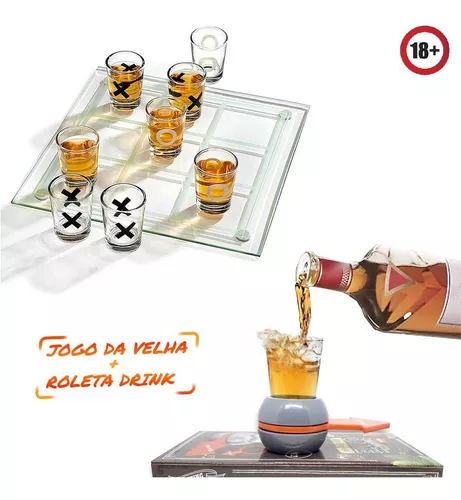 2 Jogos- Jogo D Velha +roleta Bebida Tequila Drink Destilado