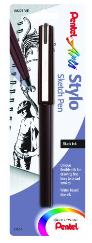 Pentel Arts Stylo Sketch Pen, Tinta Negra, 1 Paquete