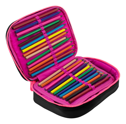 Mochila Costas Estojo Box Soft Luluca Clio Style Cor Lu24600 Preto Desenho Do Tecido Lisa