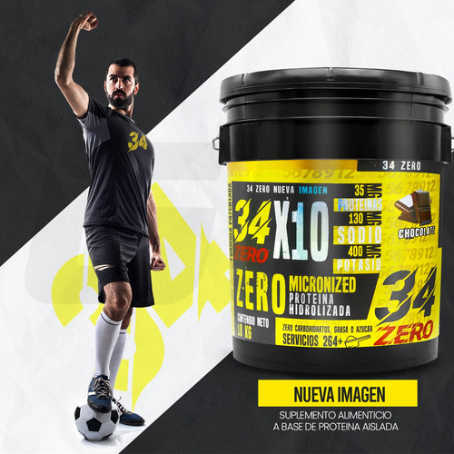 34 Zero Proteína Hidrolizada 10kg 264 Servs Varios Sabores Chocolate